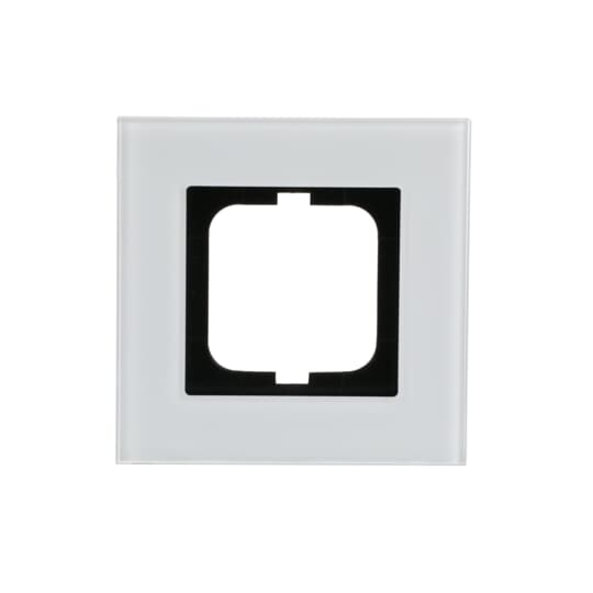 Cover frame 1-gang white glass - carat