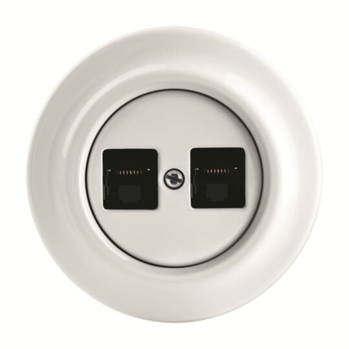 Data communication socket Modular Jack 2 gang studio white - Decento