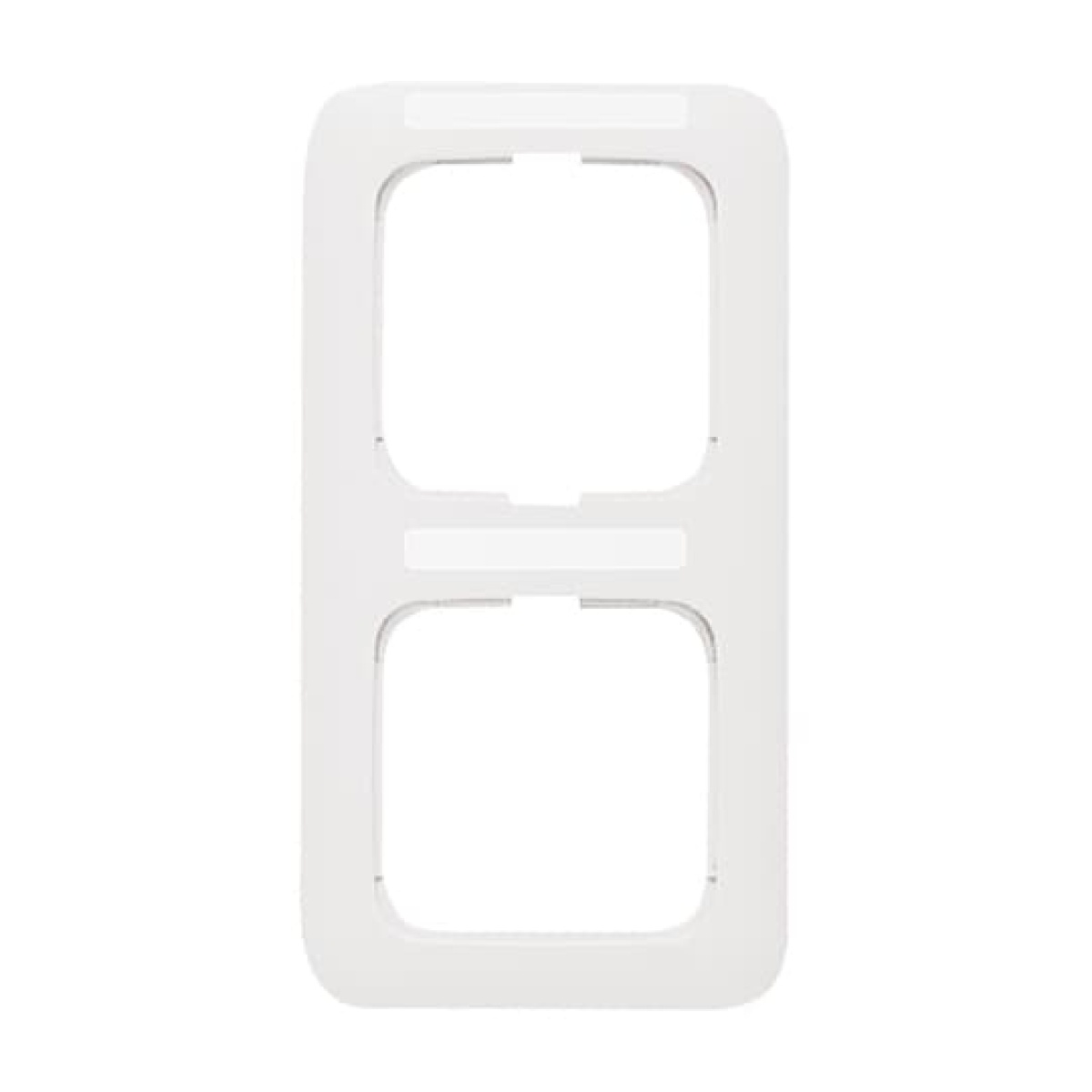 Cover frame with labelling field, vertical 2-gang alpine white - Reflex SI