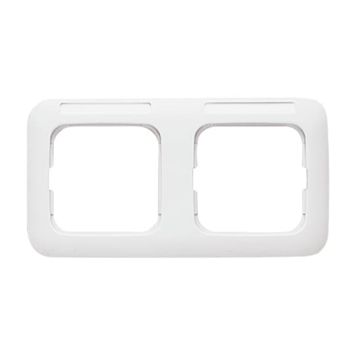 Cover frame with labelling field, horizontal 2-gang alpine white - Reflex SI