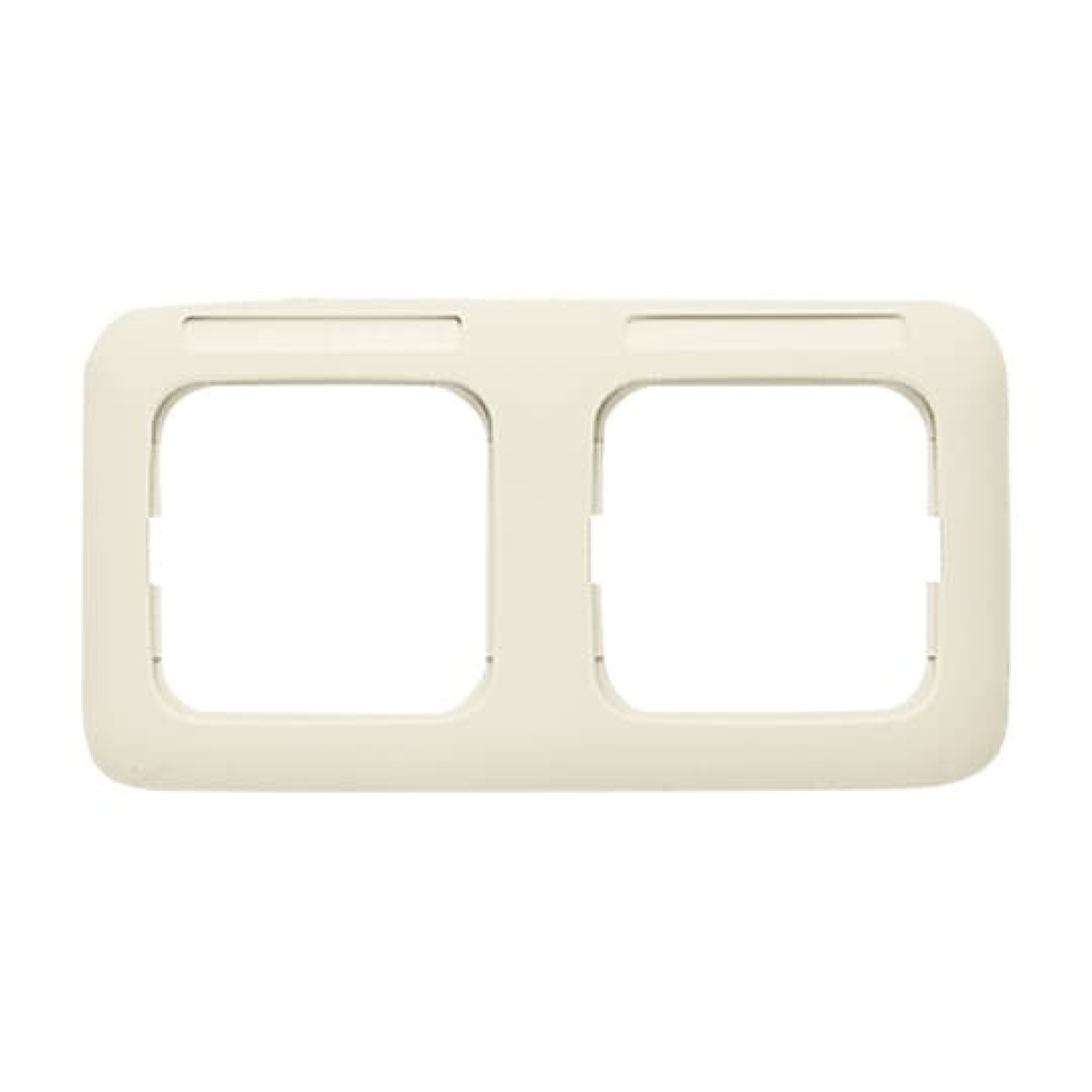 Cover frame with labelling field, horizontal 2-gang white - Busch-Duro 2000 SI