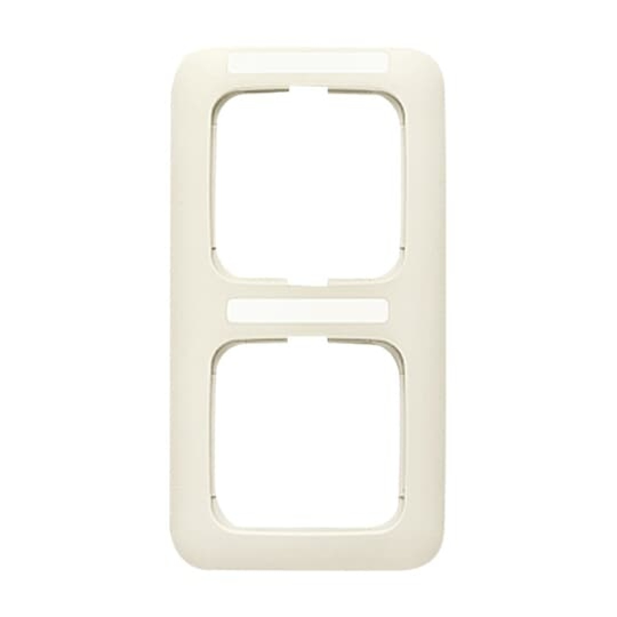Cover frame with labelling field, vertical 2-gang white - Busch-Duro 2000 SI