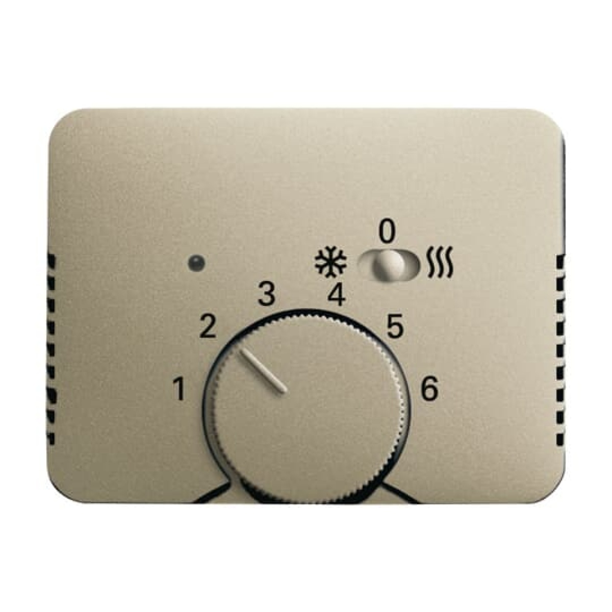 Cover plate with legend for Thermostat Turn button 1 sliding switch palladium - alpha
