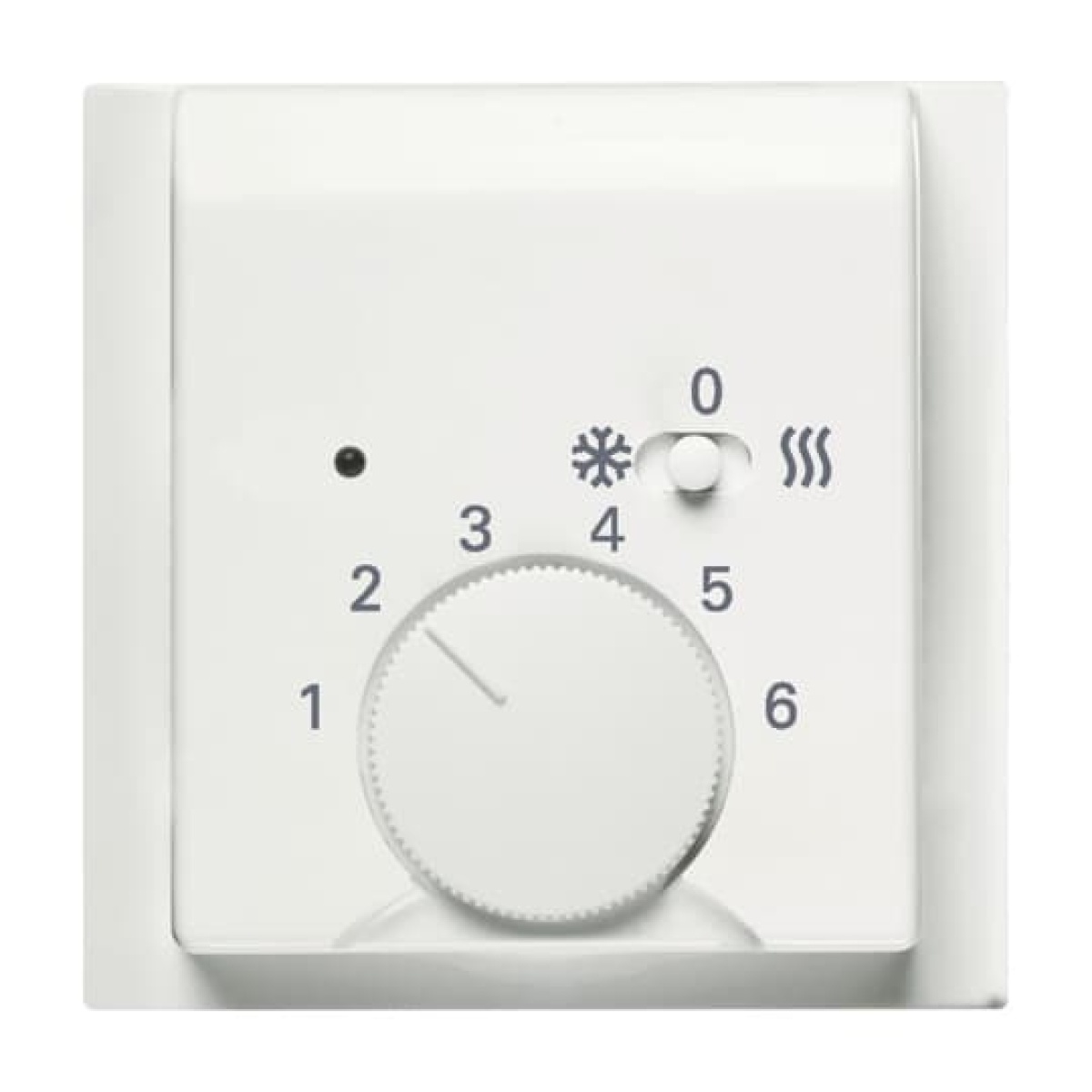 Cover plate with legend Characters 1 ... 6 for Thermostat Turn button white - impuls