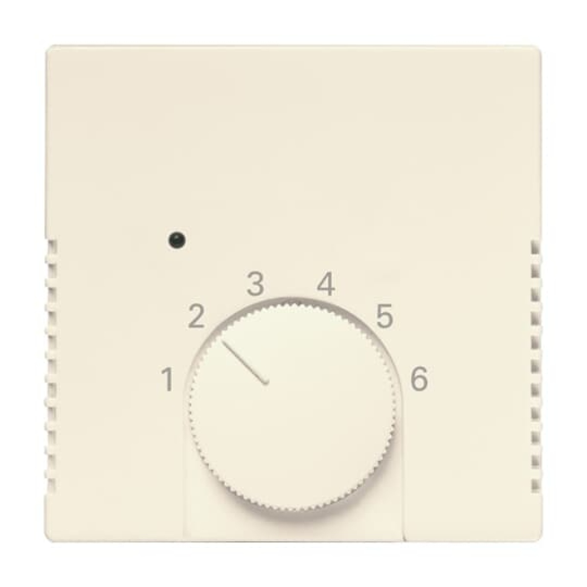 Cover plate with legend for Thermostat Turn button ivory white - 63x63