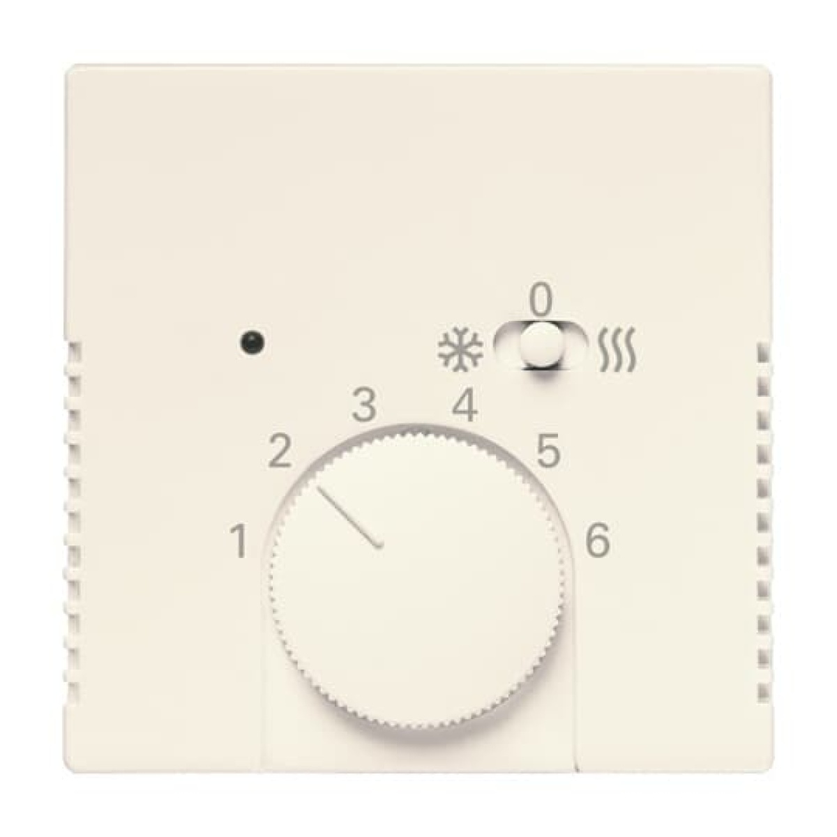 Cover plate with legend Characters 1 ... 6 for Thermostat Turn button ivory white - Platform 63