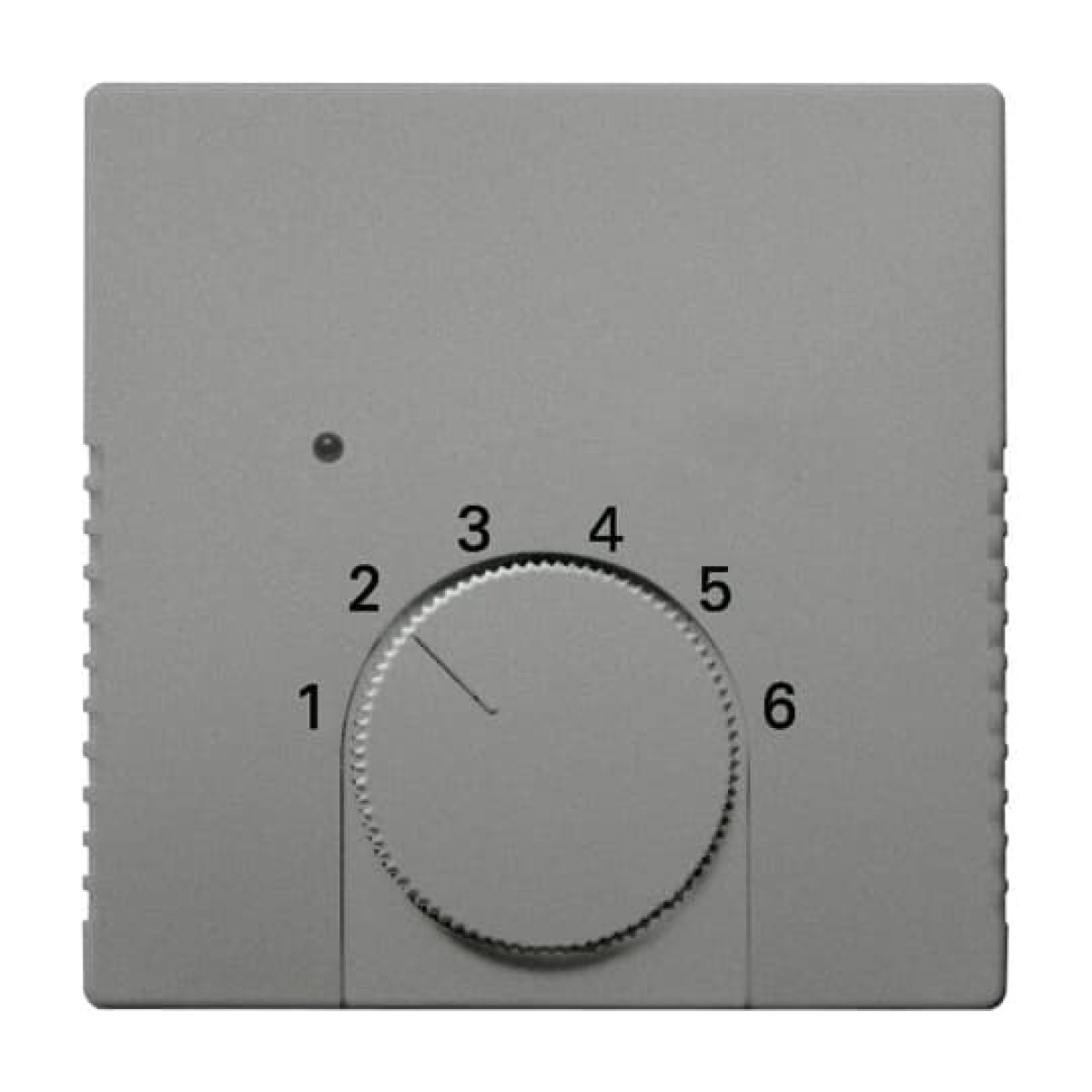 Cover plate with legend Characters 1 ... 6 for Thermostat Turn button grey metallic - Platform 63