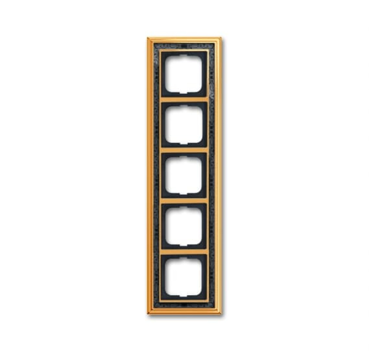 Cover frame 5-gang polished brass decor anthracite - Busch-Dynasty