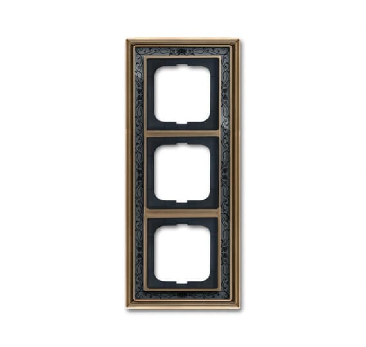 Cover frame 3-gang antique brass decor anthracite - Busch-Dynasty