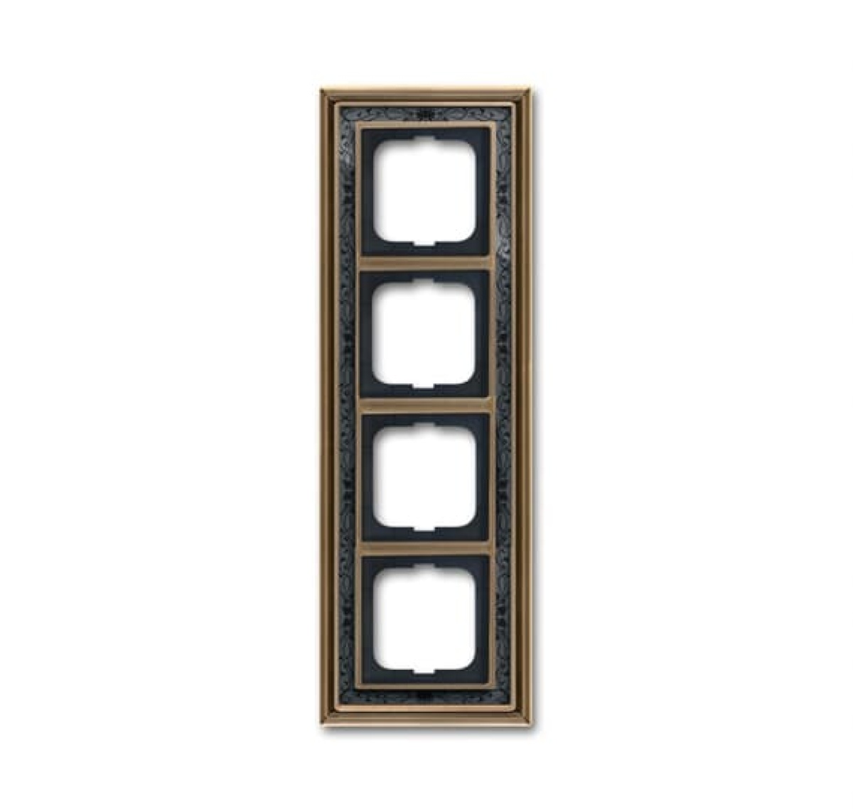 Cover frame 4-gang antique brass decor anthracite - Busch-Dynasty