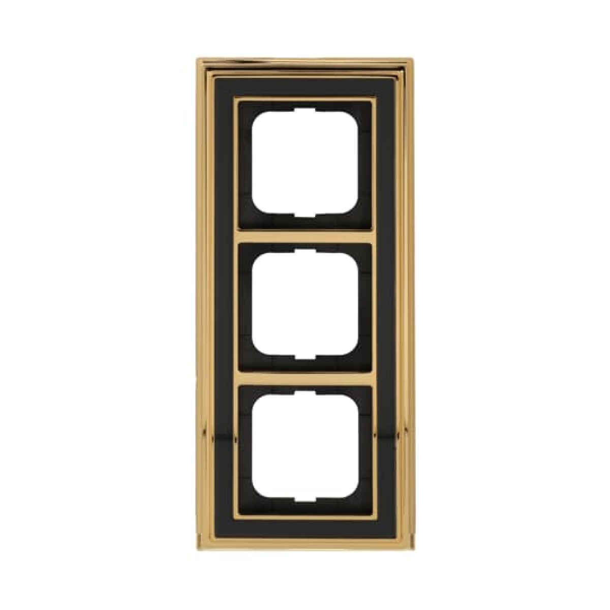 Cover frame 3-gang polished brass anthracite - Busch-Dynasty