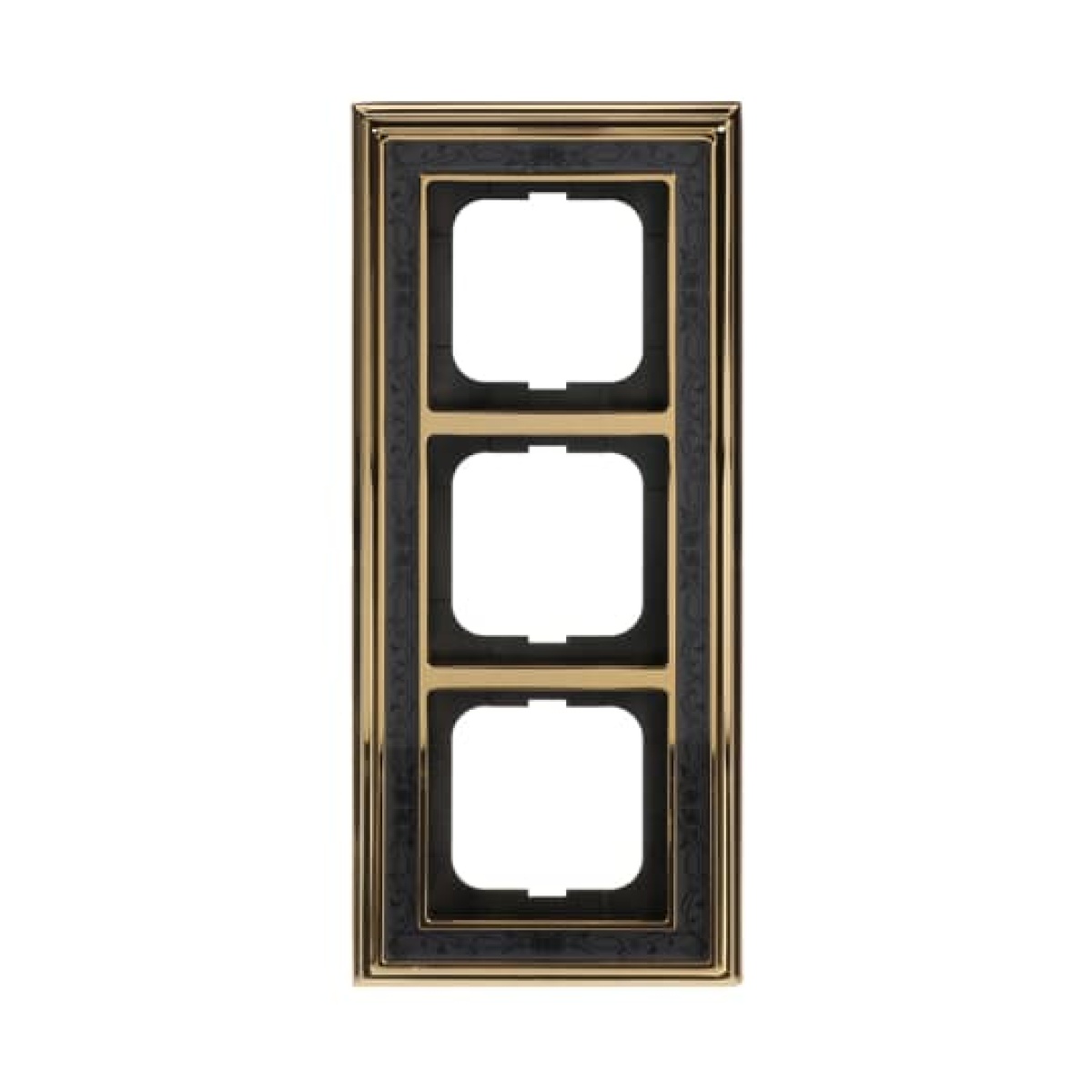 Cover frame 3-gang polished brass decor anthracite - Busch-Dynasty