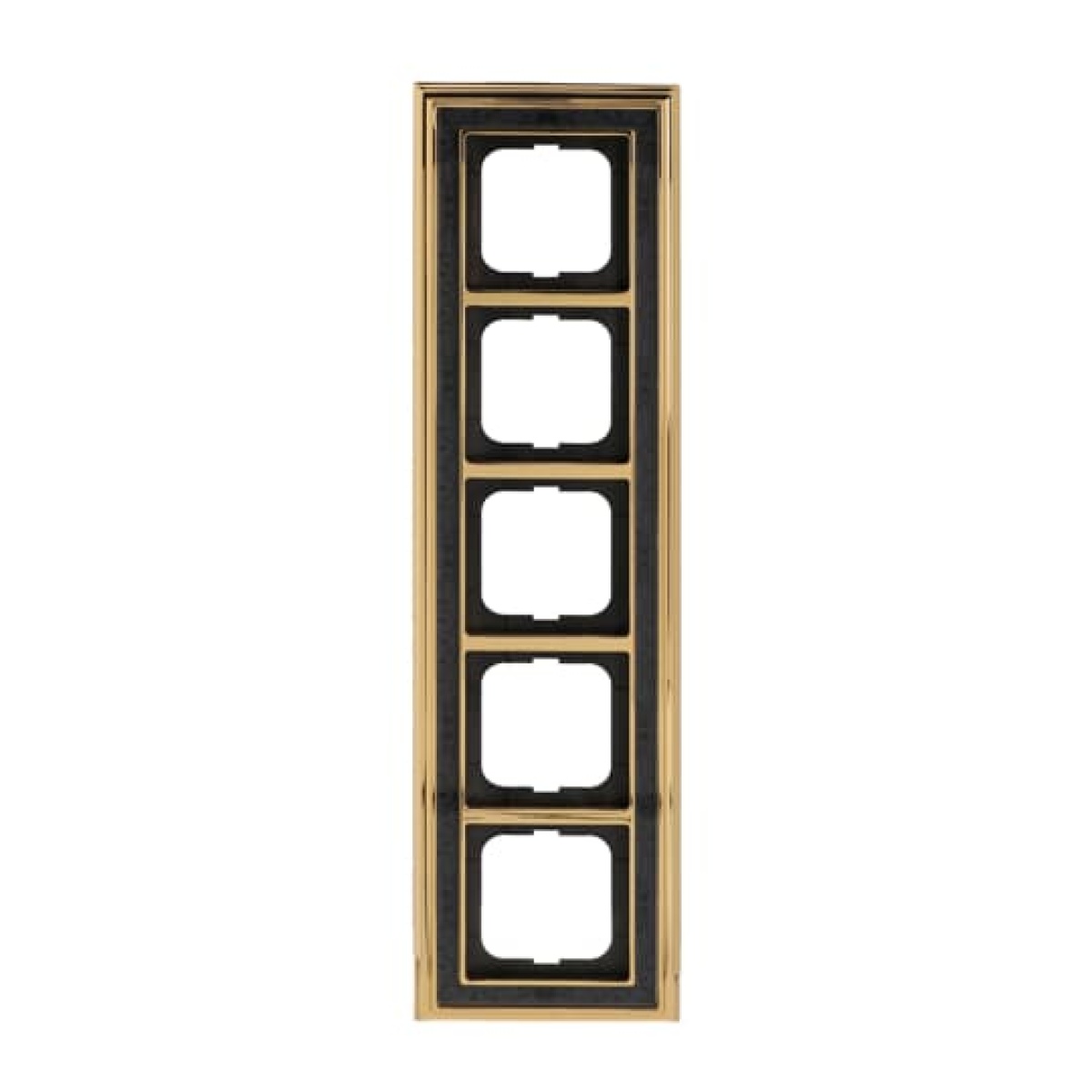 Cover frame 5-gang polished brass decor anthracite - Busch-Dynasty