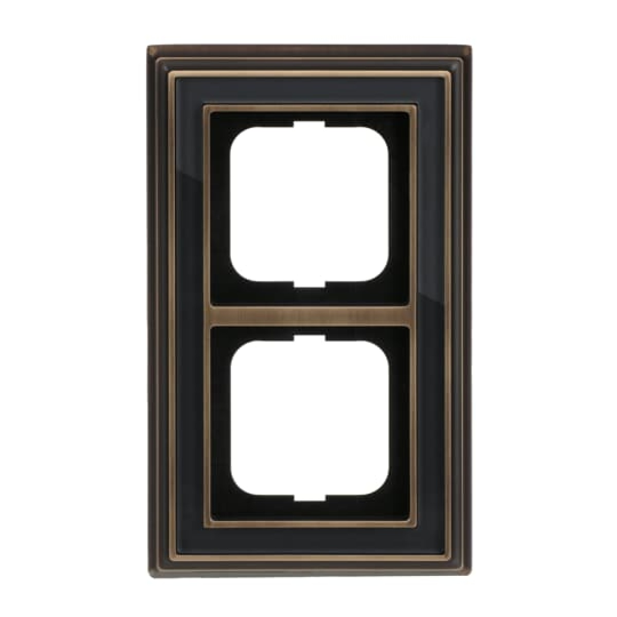 Cover frame 2-gang antique brass anthracite - Busch-Dynasty