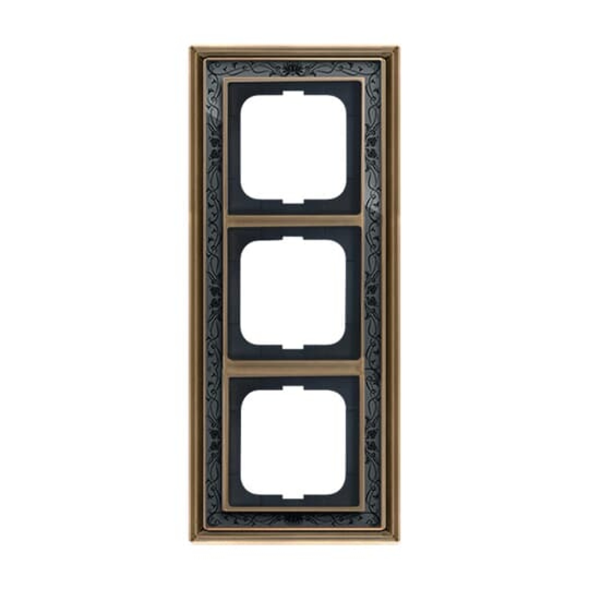 Cover frame 3-gang antique brass decor anthracite - Busch-Dynasty
