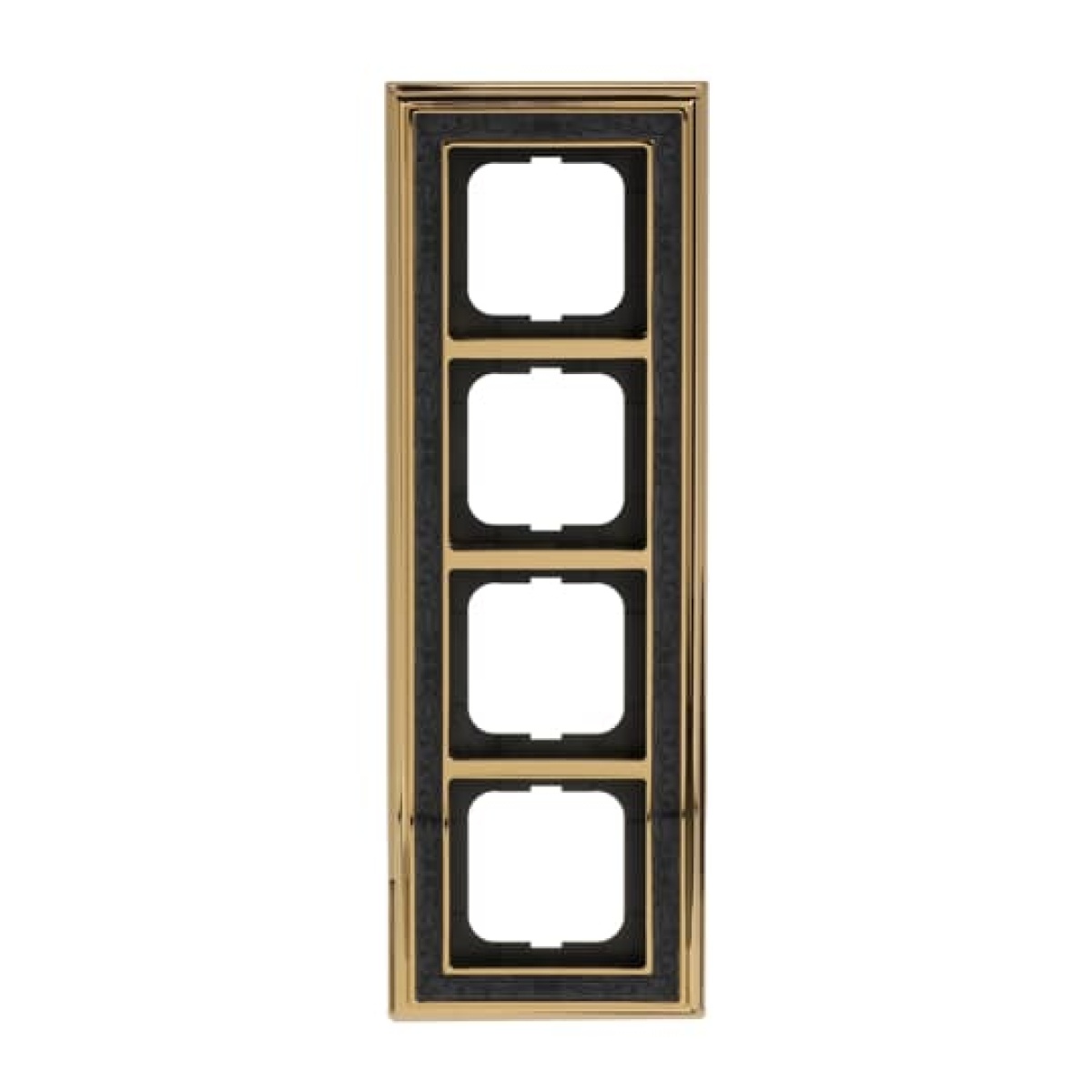 Cover frame 4-gang antique brass decor anthracite - Busch-Dynasty