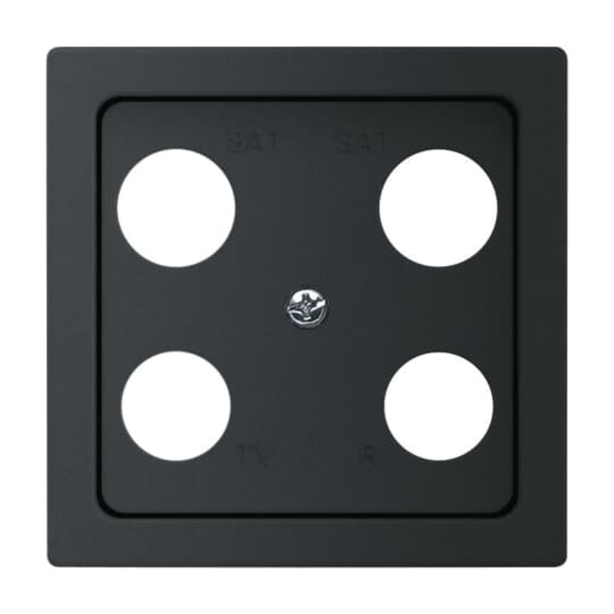 Cover plate TV  Radio  2x SAT 4 gang black matt - Platform 63