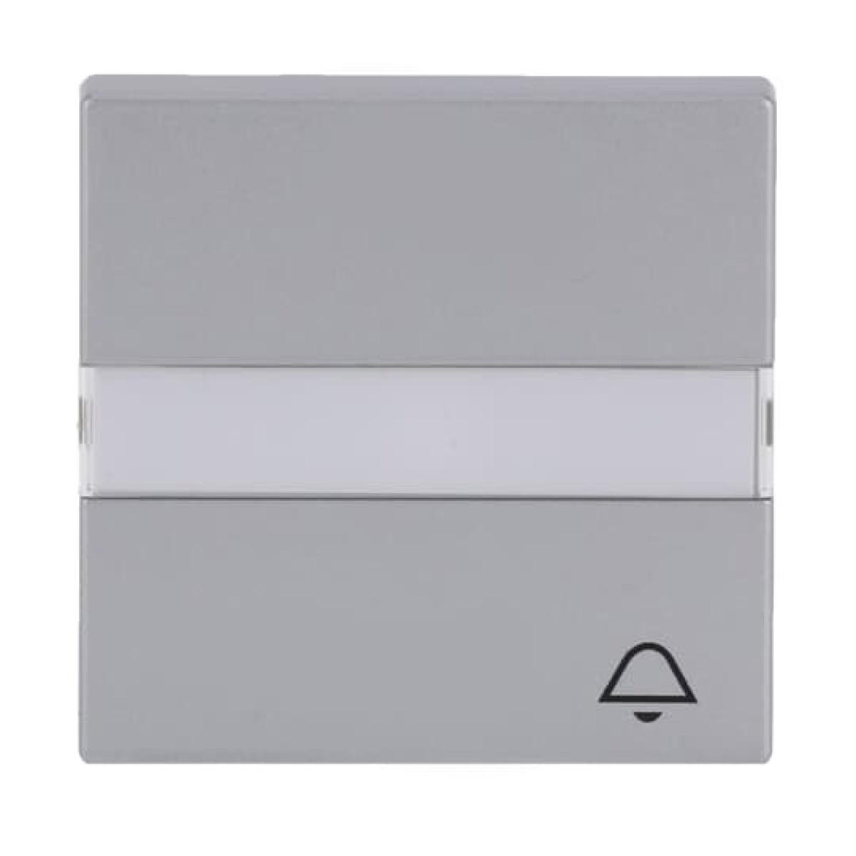 Rocker with labelling field and legend Symbol "bell" for Switchpush button, Single rocker aluminium silver - Platform 63
