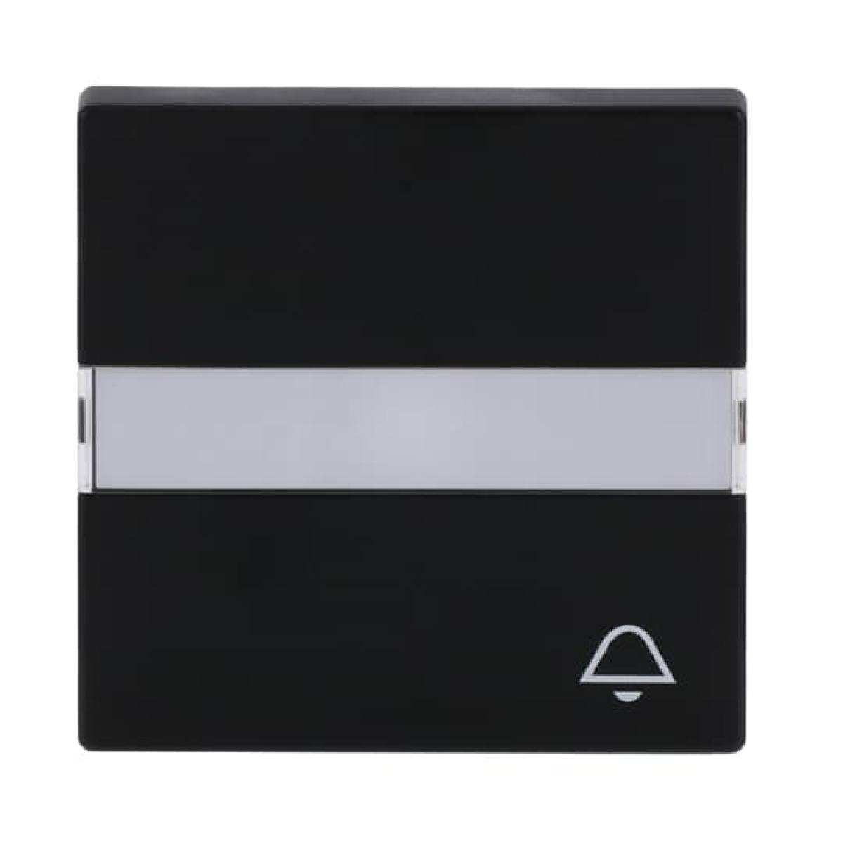 Rocker with labelling field and legend Symbol "bell" for Switchpush button, Single rocker black matt - Platform 63