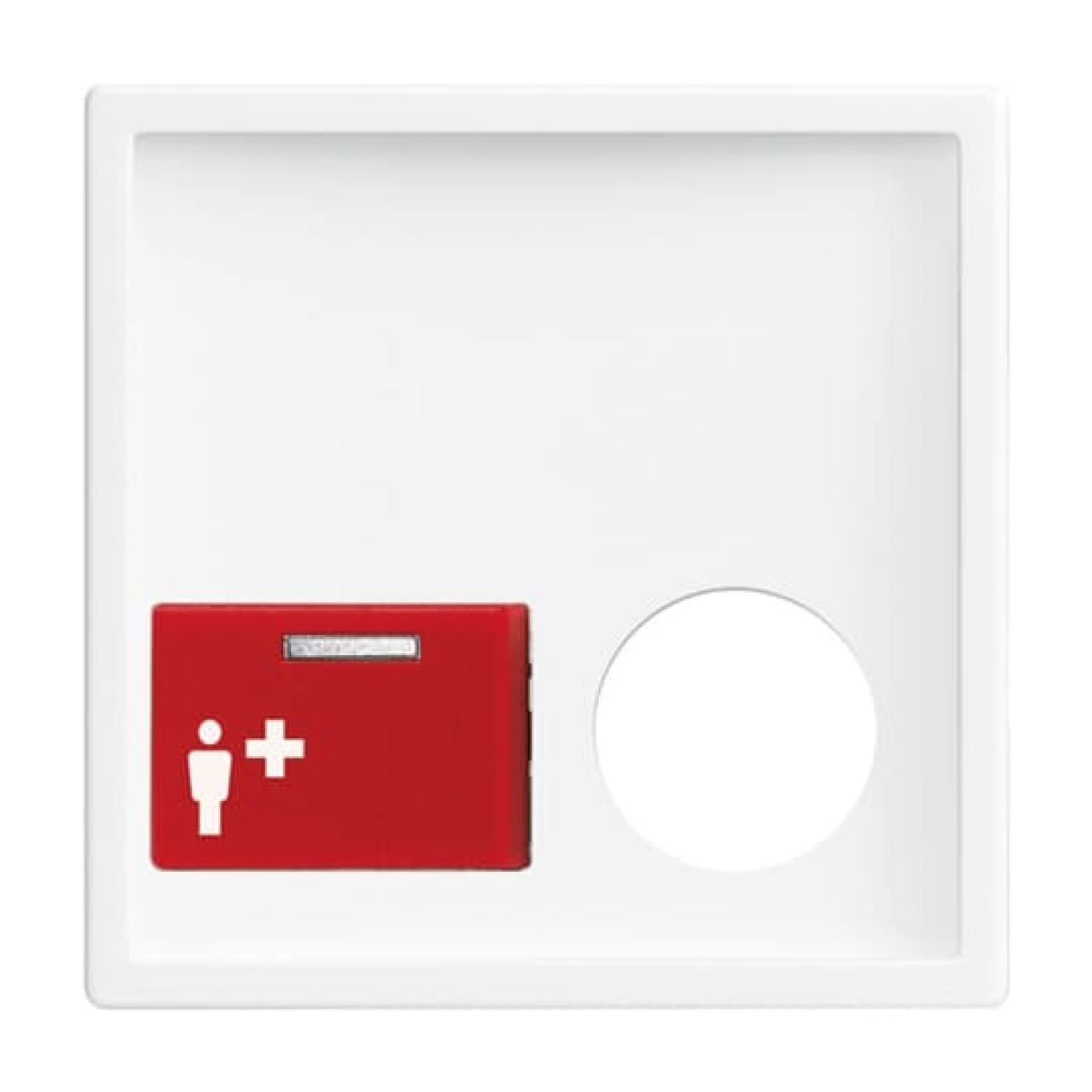 Cover plate Call module 1 gang Red studio white - Platform 63