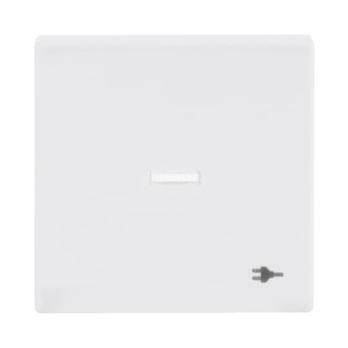 Rocker with legend Symbol "Socket" with Small Transparent Calotte for Switchpush button, Single rocker studio white - Platform 63