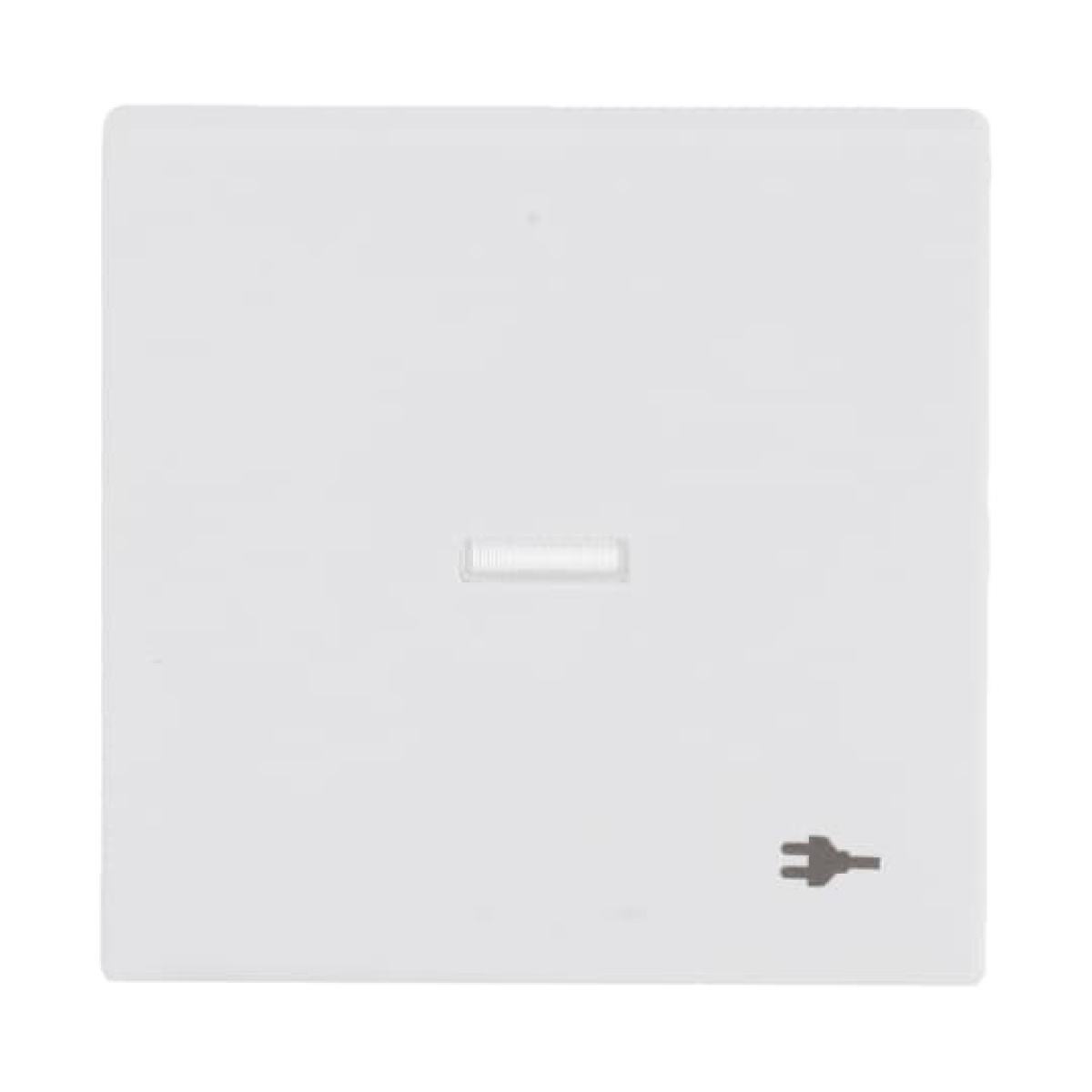 Rocker with legend Symbol "Socket" with Small Transparent Calotte for Switchpush button, Single rocker studio white matt - Platform 63