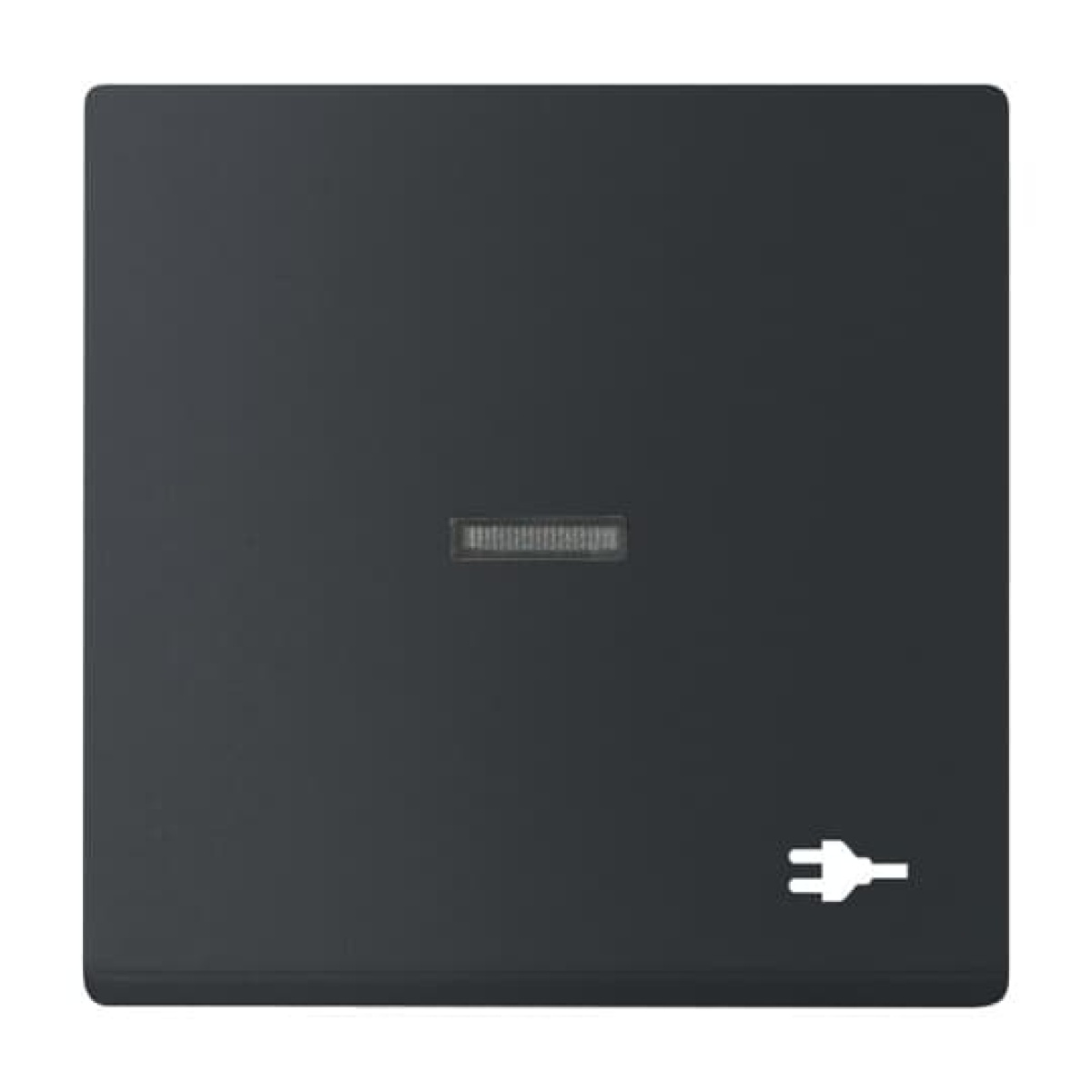 Rocker with legend Symbol "Socket" with Small Transparent Calotte for Switchpush button, Single rocker black matt - Platform 63