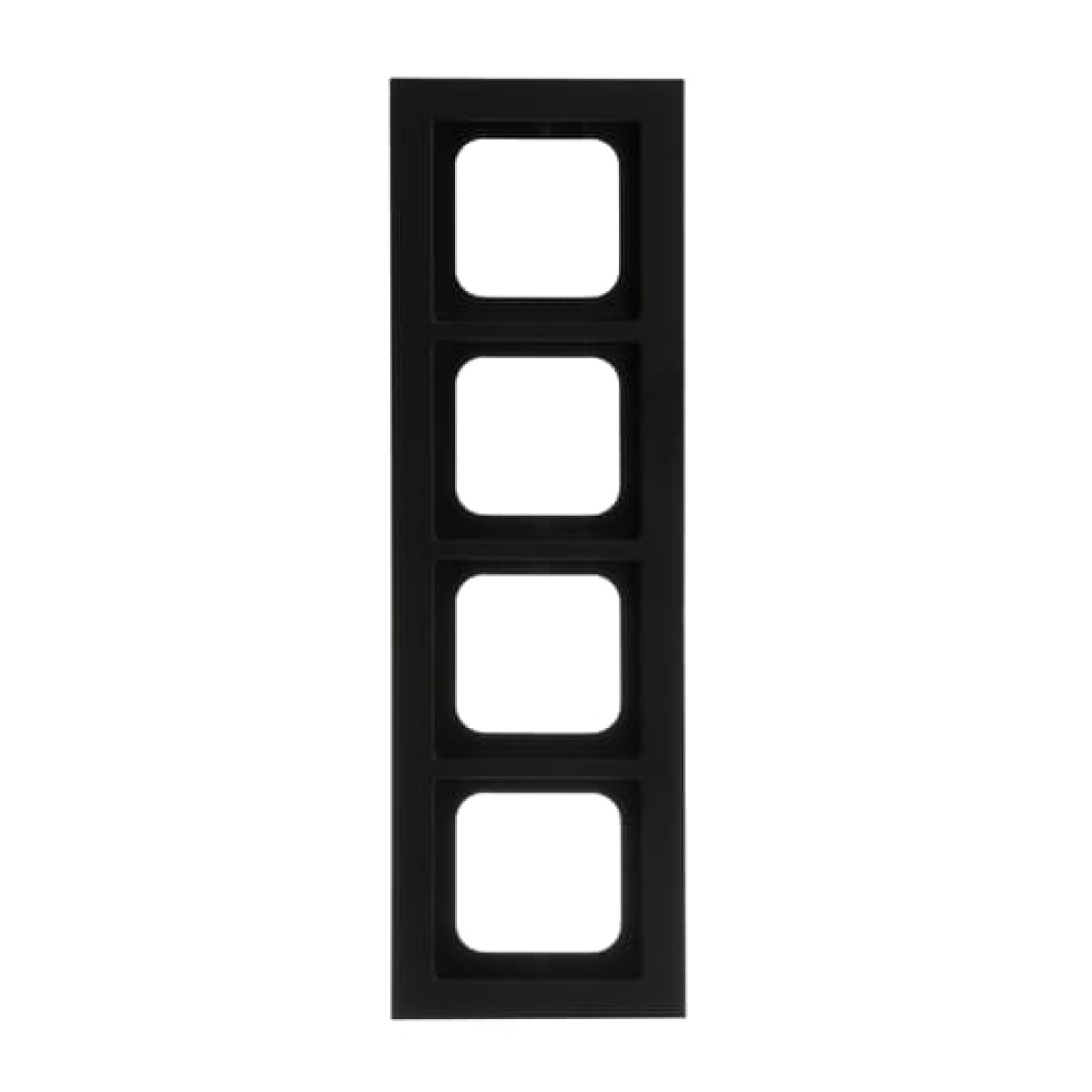 Cover frame 4-gang black matt - Busch-axcent pur