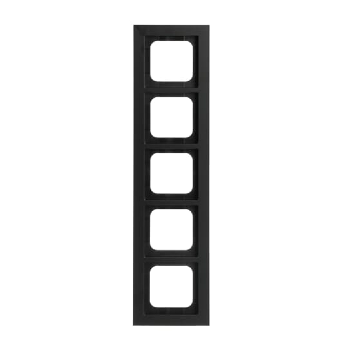 Cover frame 5-gang black matt - Busch-axcent pur