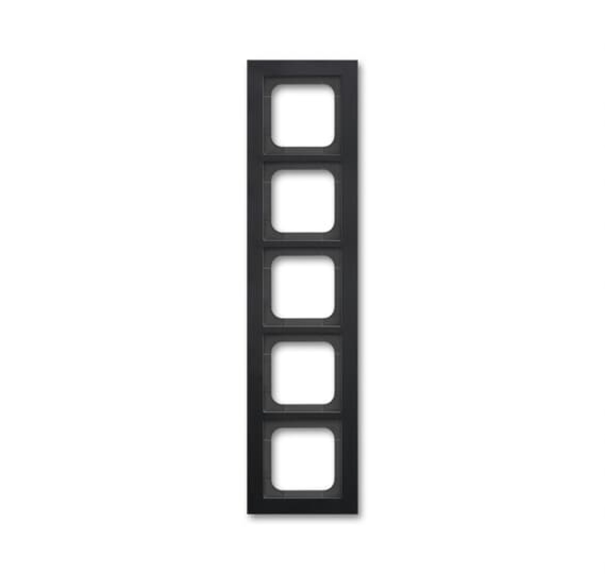 Cover frame 5-gang black matt - Busch-axcent pur