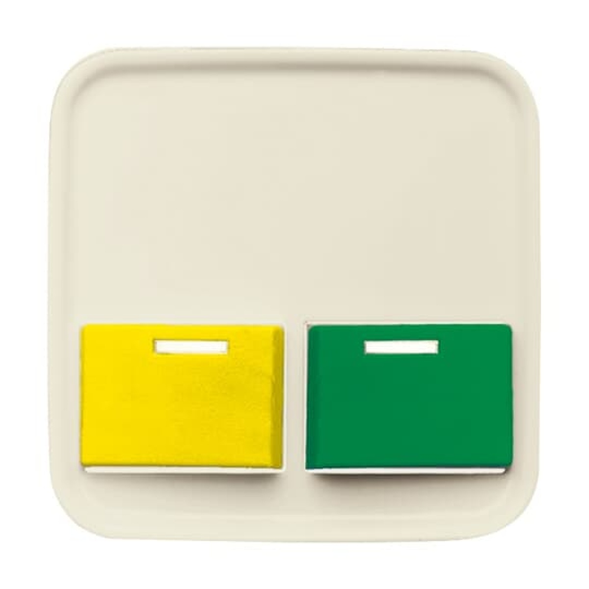 Cover plate 2 gang Yellow  Green white - Busch-Duro 2000 SI