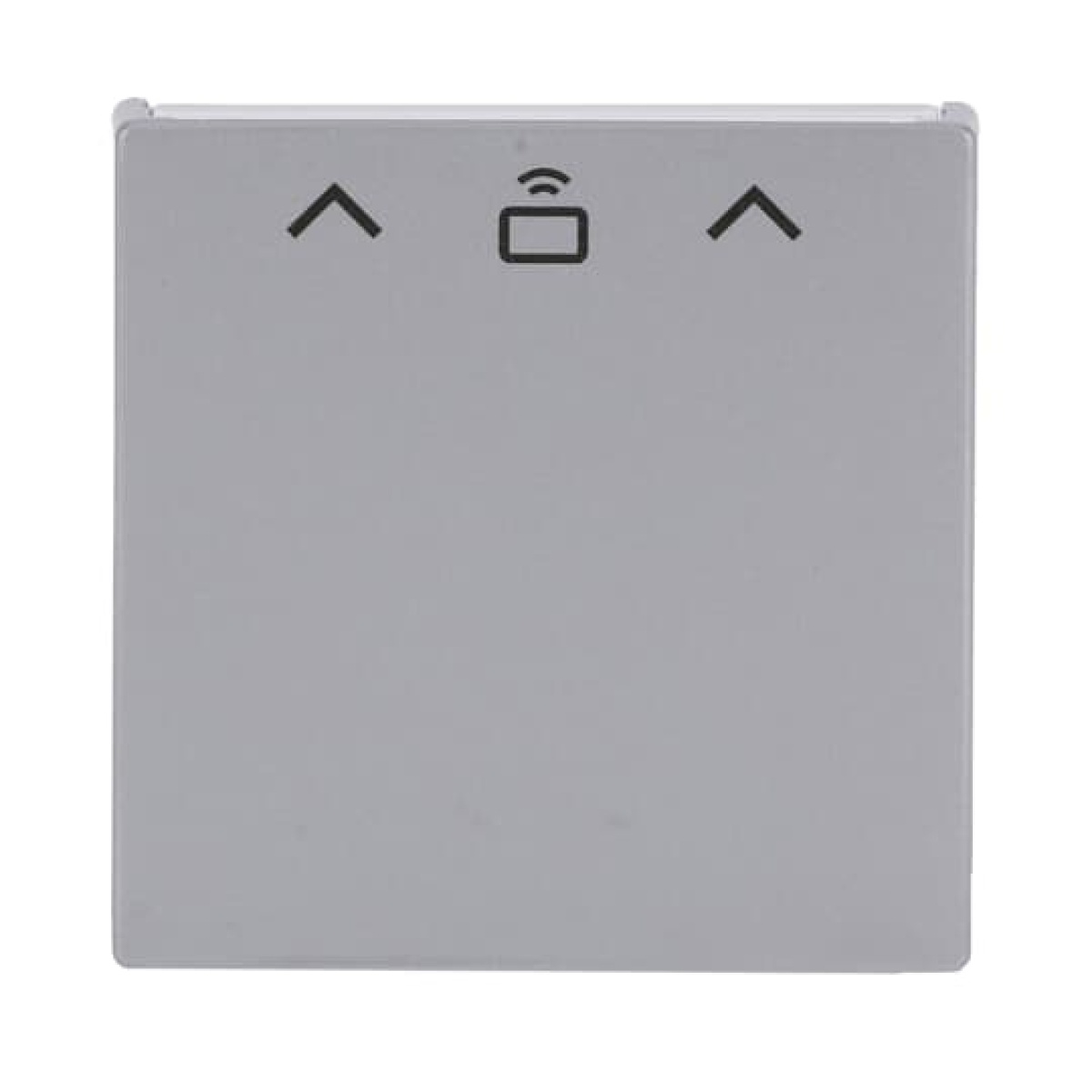 Cover plate with legend Card, Symbol "arrows" for Card switch RFID Hotel card aluminium silver - Platform 63