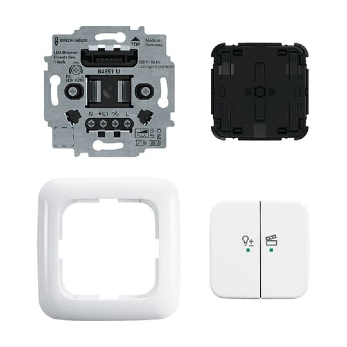 LED Dimmer set 1gang Wireless alpine white - Reflex SI