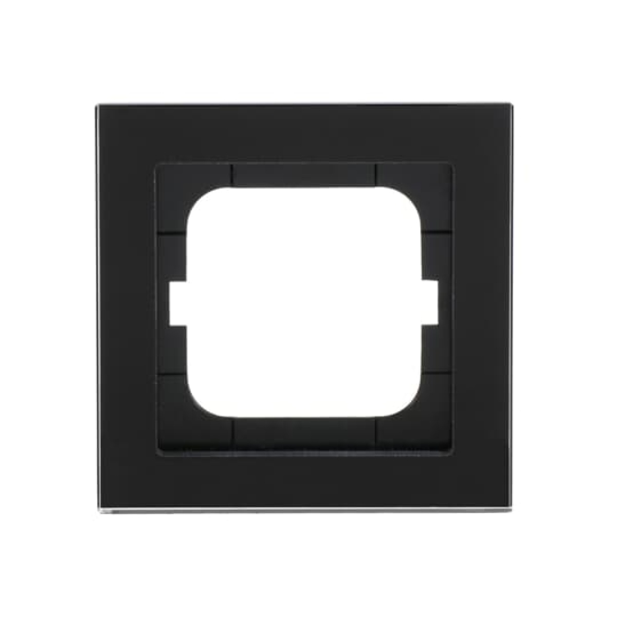 Cover frame 1-gang glass black - Busch-axcent pur