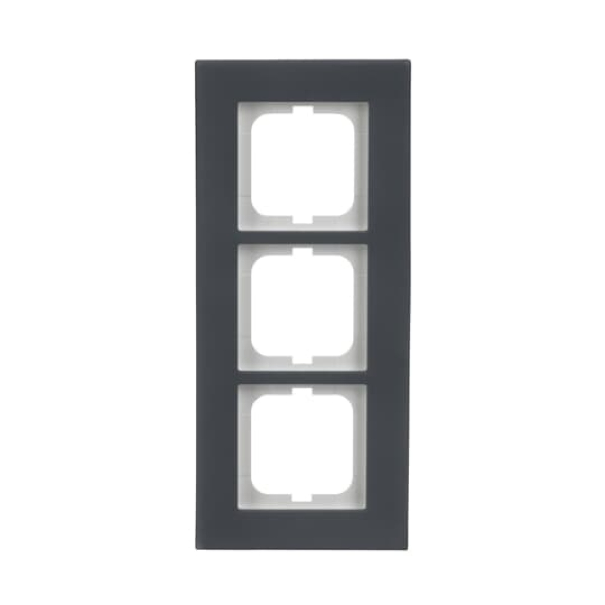 Cover frame 3-gang porcelain anthracite - carat
