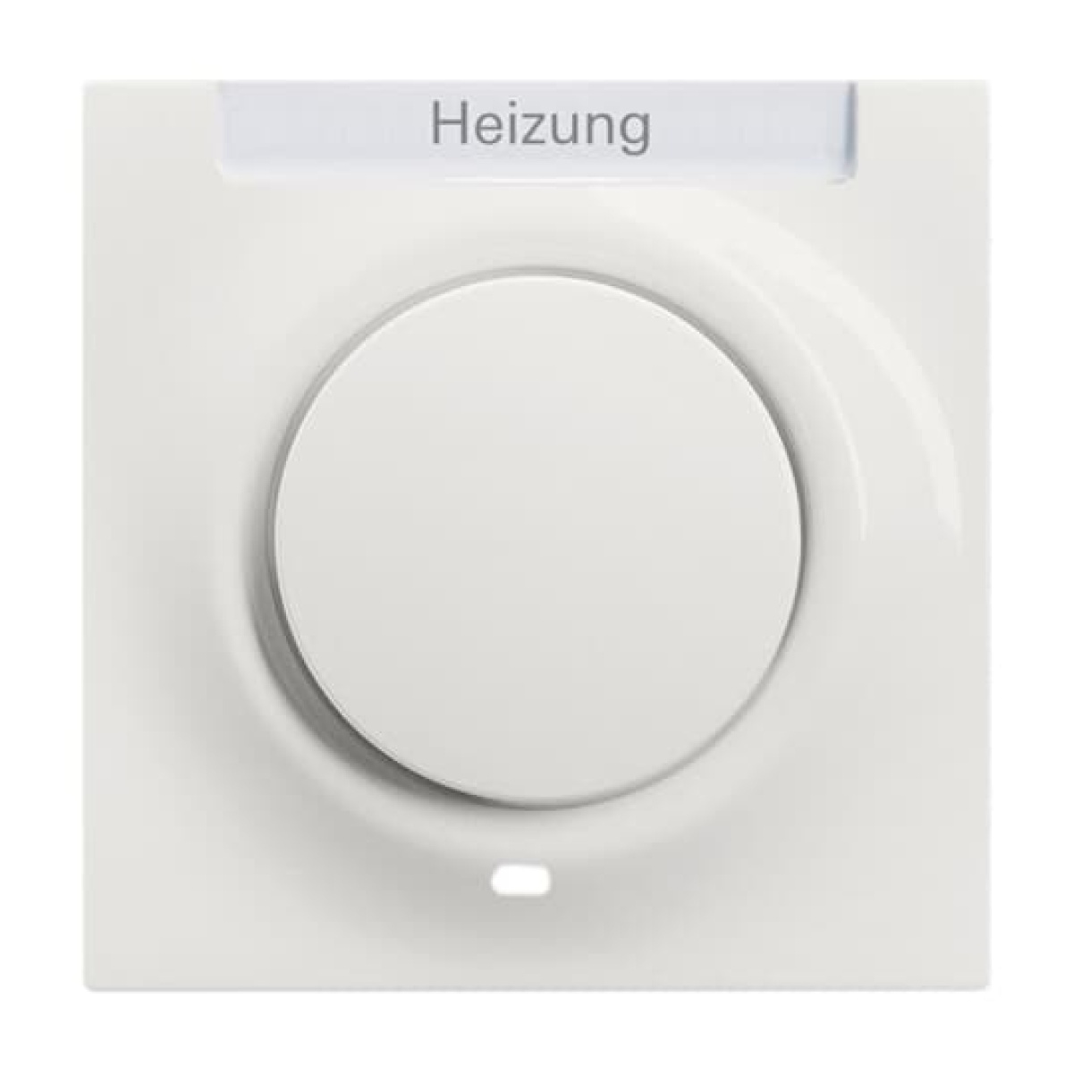 Cover plate with labelling field with Small Red Calotte for Switchpush button, Single rocker alpine white - impuls