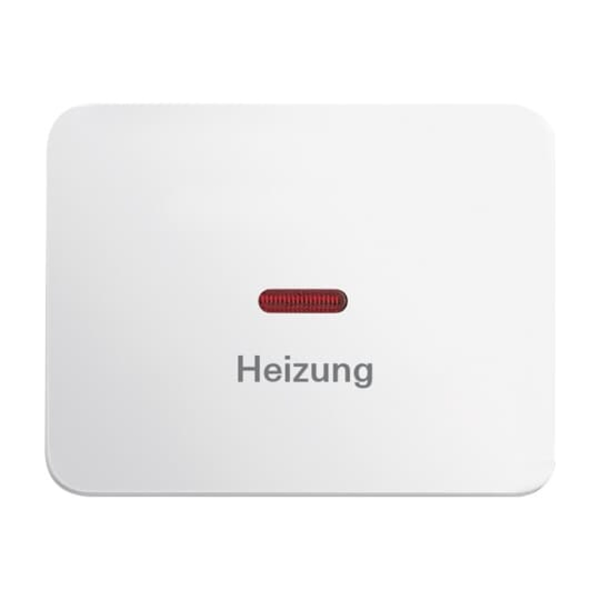 Rocker with legend Heizung with Small Red Calotte for Switchpush button, Single rocker studio white - alpha