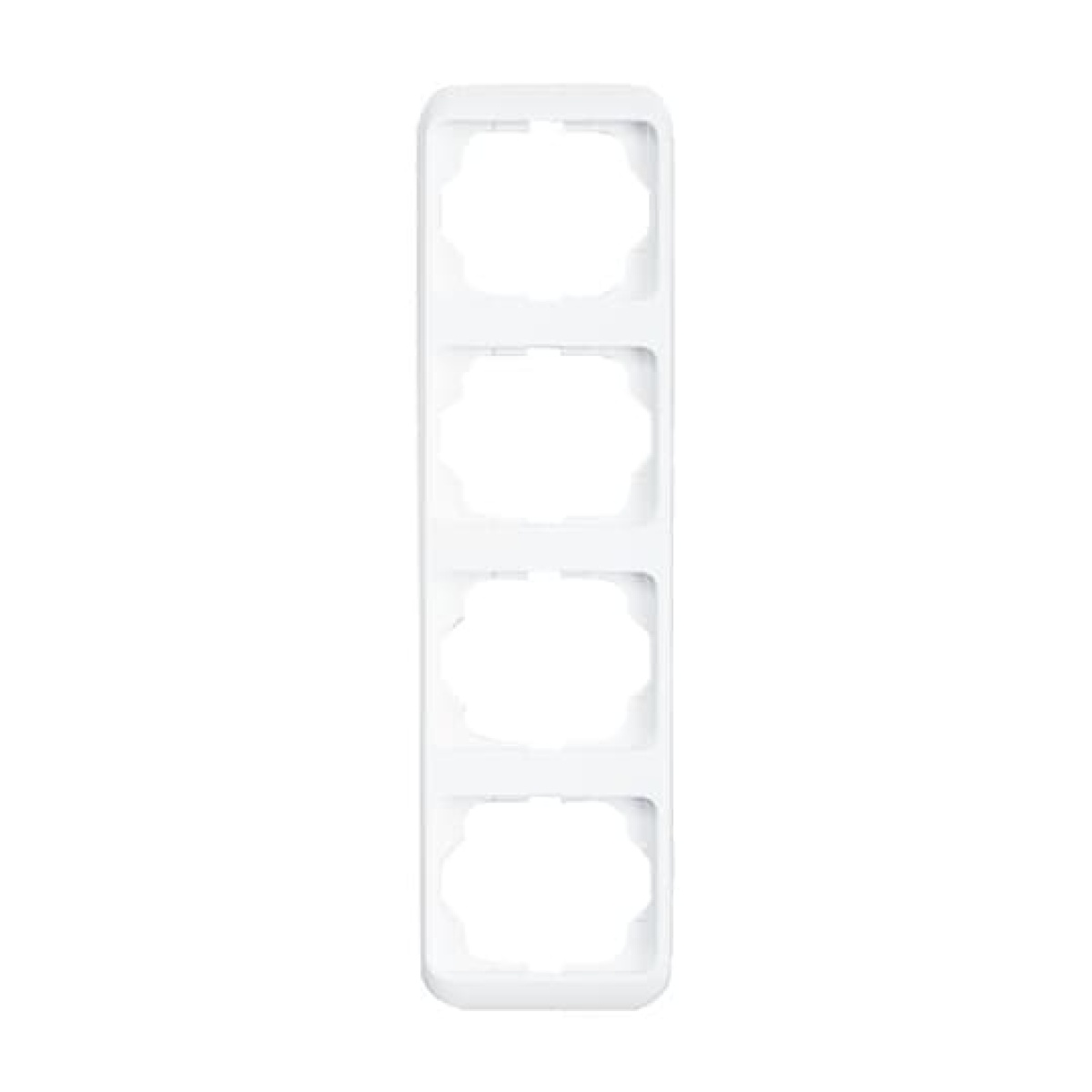 Cover frame 4-gang studio white - alpha nea