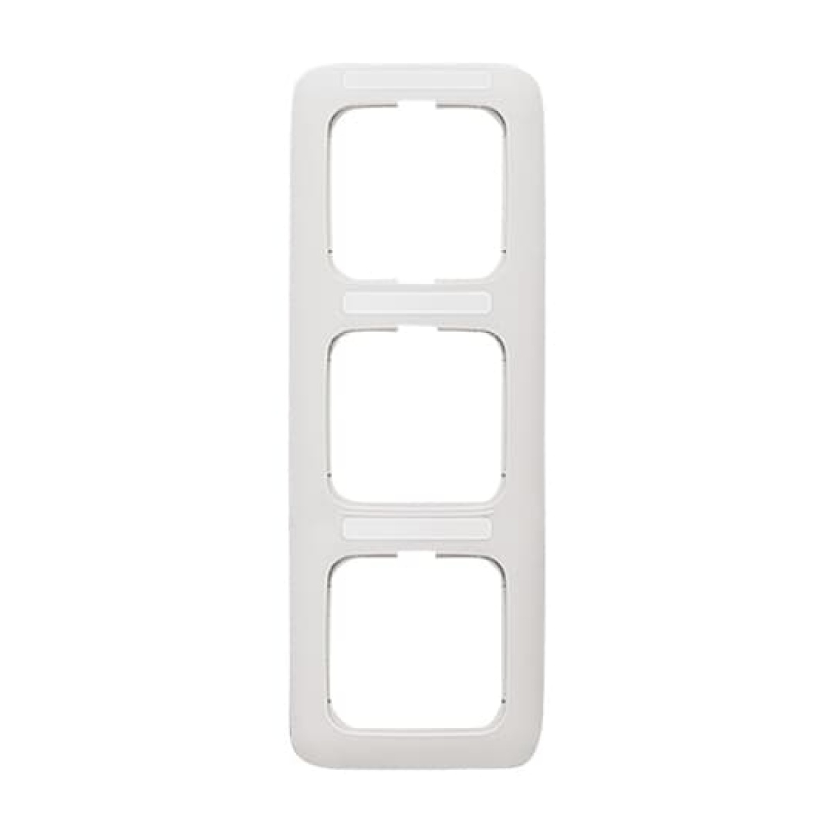 Cover frame with labelling field, vertical 3-gang alpine white - Reflex SI