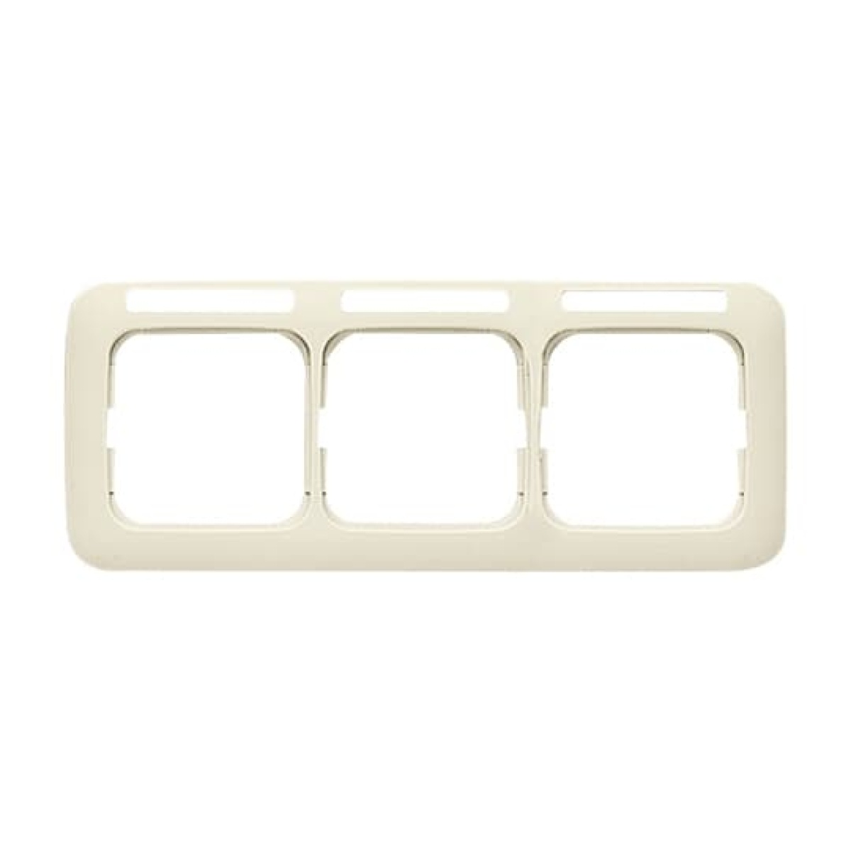 Cover frame with labelling field, horizontal 3-gang white - Busch-Duro 2000 SI