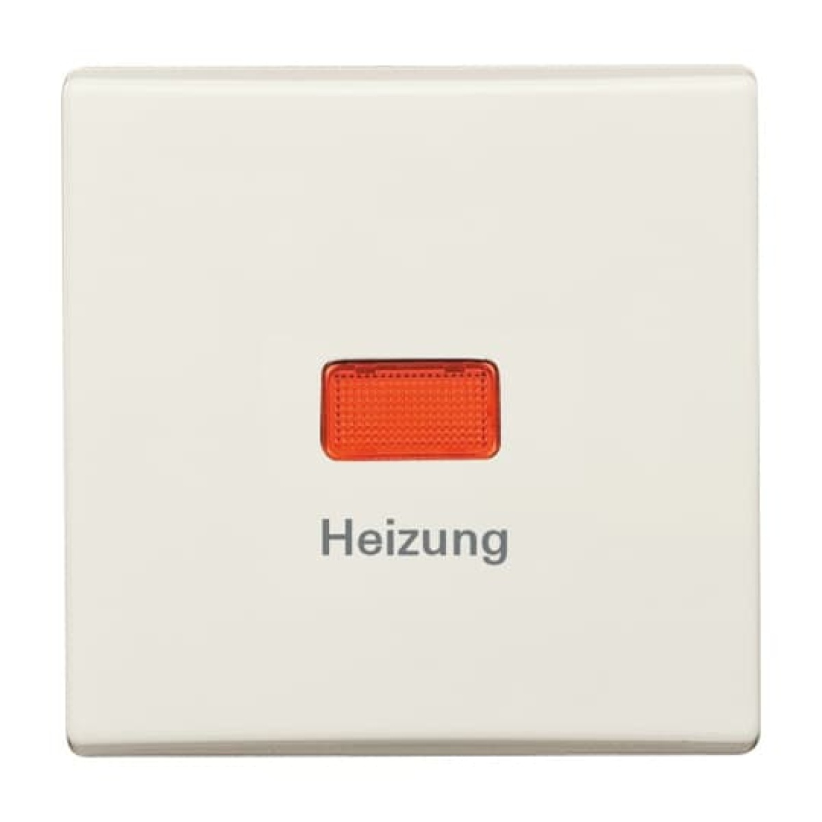 Rocker with legend Heizung with Red Calotte for Switchpush button, Single rocker white - Allwetter 44 IP 44