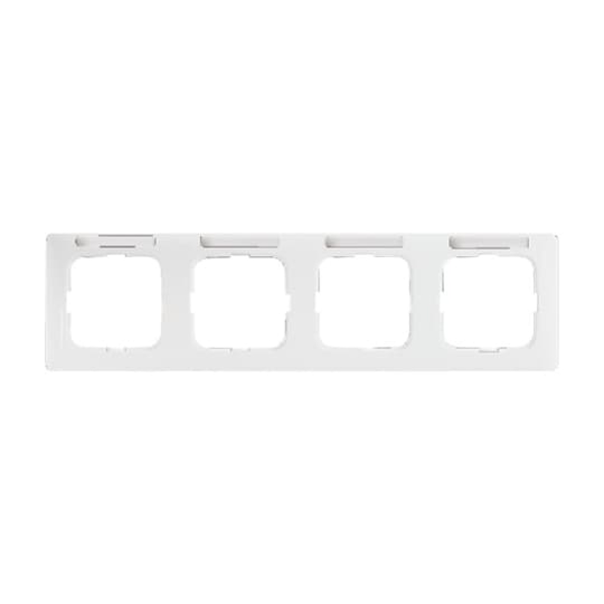 Cover frame with labelling field, horizontal with label space 4-gang alpine white - Reflex SI Linear