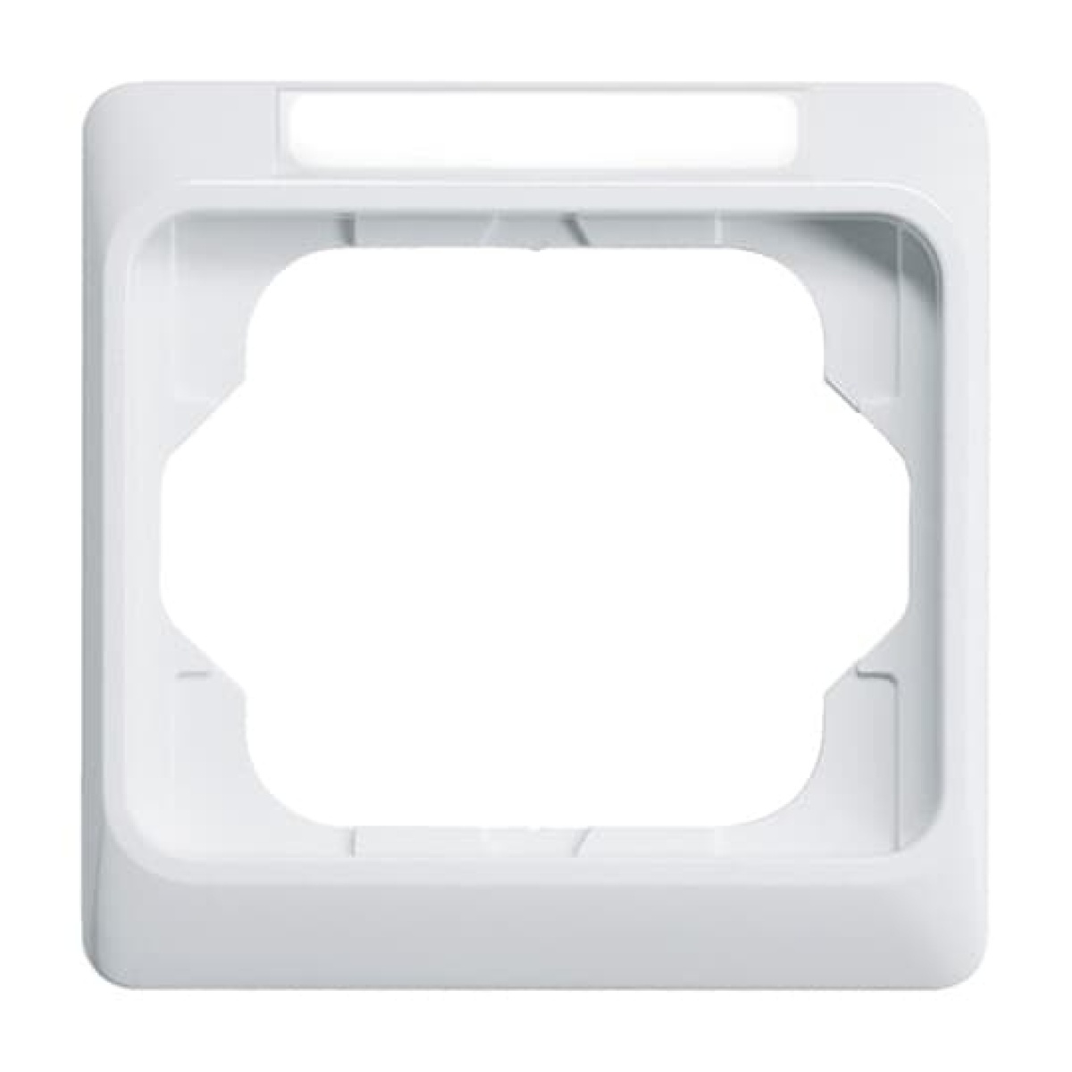 Cover frame with labelling field, horizontal 1-gang studio white - alpha exclusive
