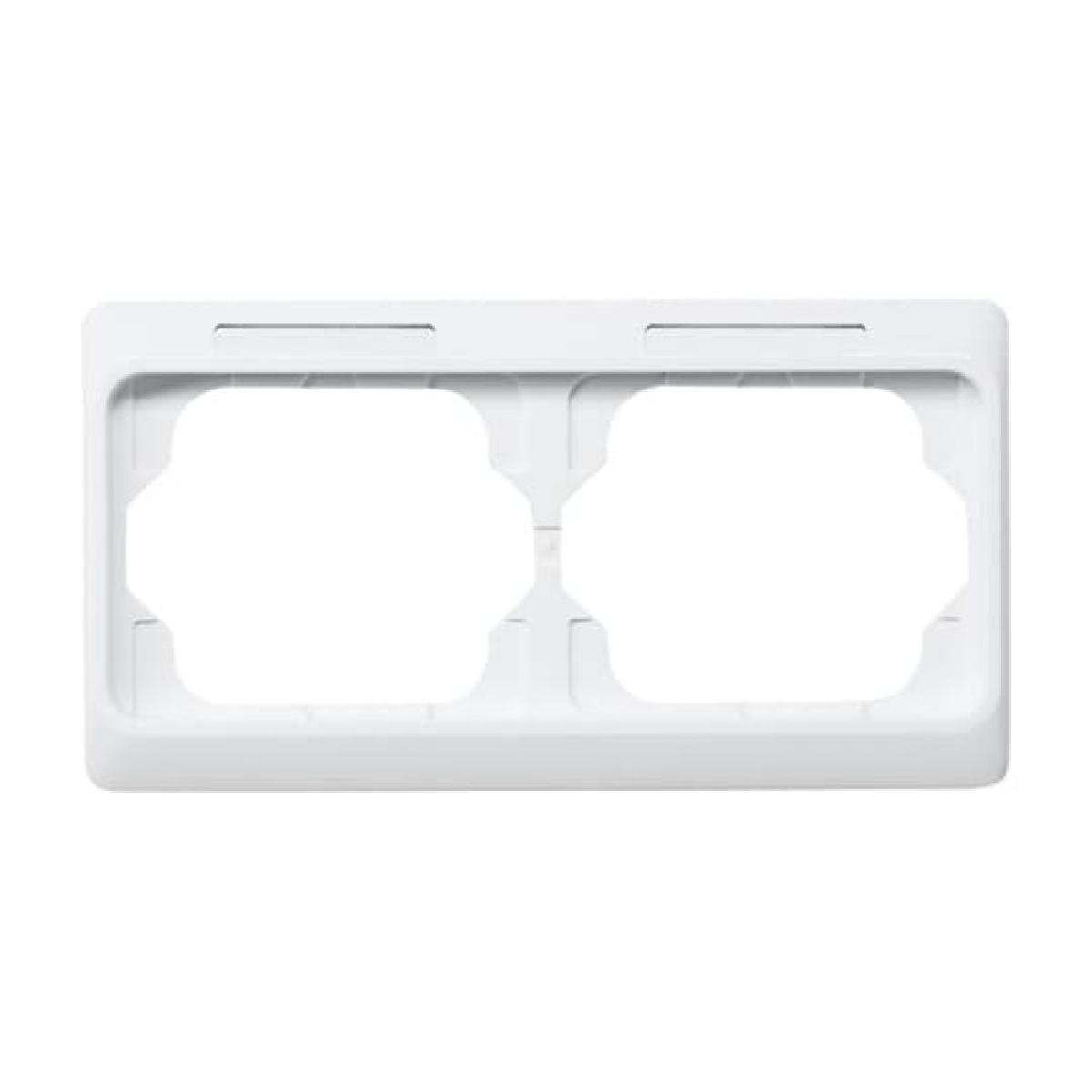 Cover frame with labelling field, horizontal with label space 2-gang studio white - alpha exclusive