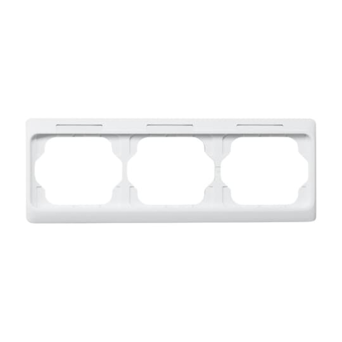 Cover frame with labelling field, horizontal with label space 3-gang studio white - alpha exclusive