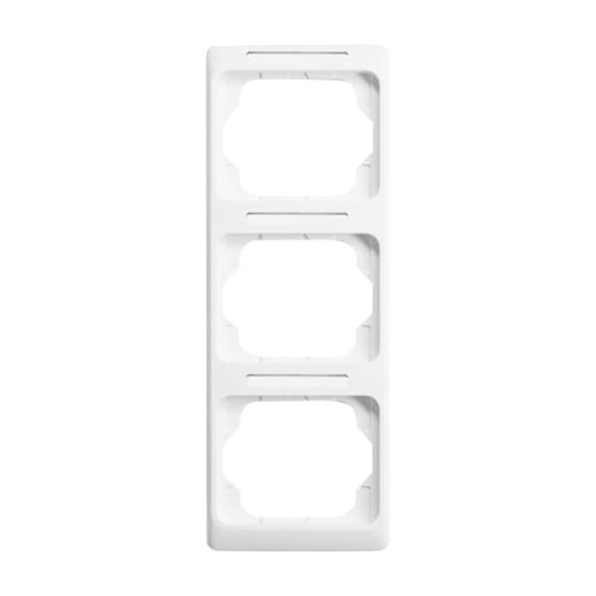 Cover frame with labelling field, vertical 3-gang studio white - alpha exclusive
