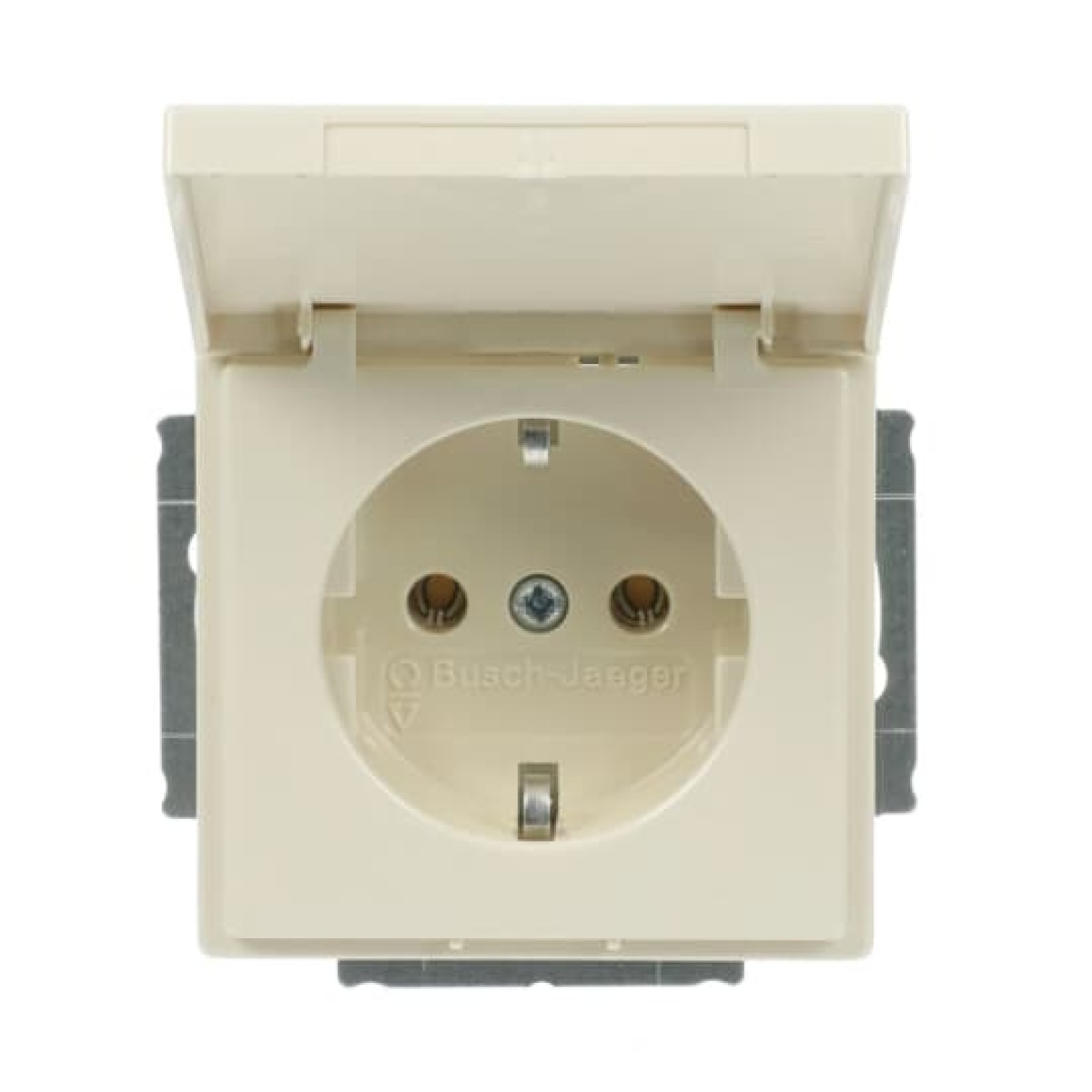 SCHUKO socket insert with Hinged Lid ivory white - Platform 63