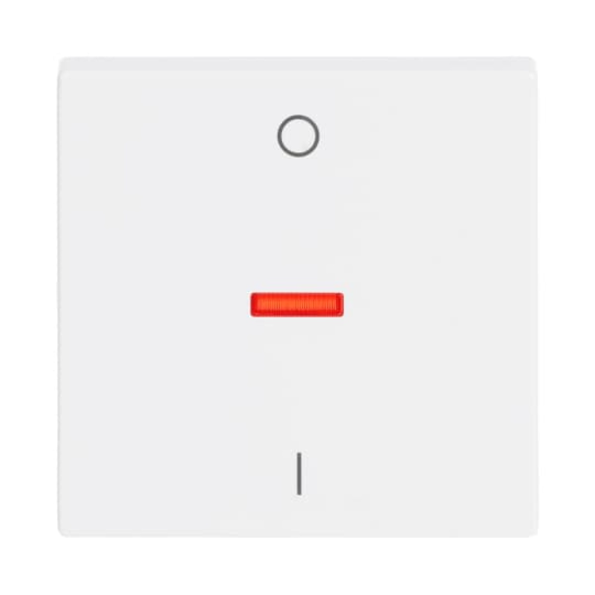 Rocker Characters 0 and 1 with Small Red Calotte for Switchpush button, Single rocker studio white - Platform 63