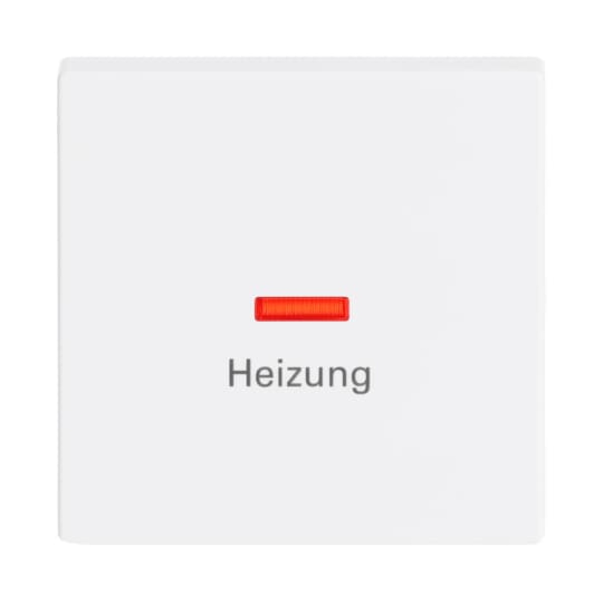 Rocker with legend Heizung with Small Red Calotte for Switchpush button, Single rocker studio white - Platform 63