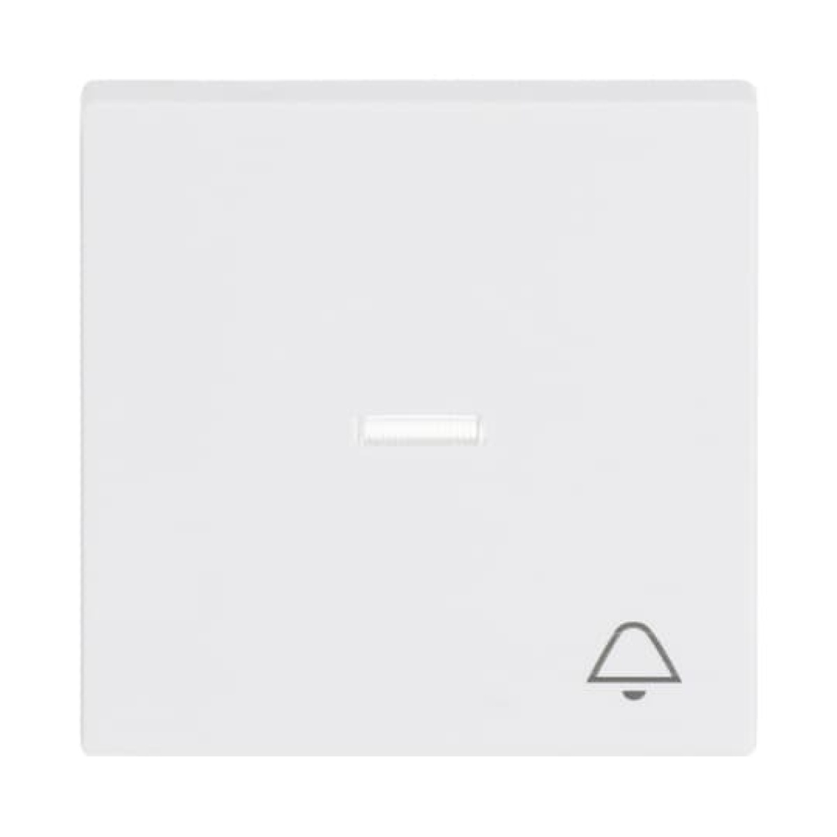 Rocker with legend Symbol "bell" with Small Transparent Calotte for Switchpush button, Single rocker studio white - Platform 63